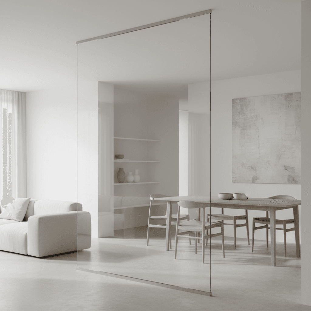 Glass panel divider installation